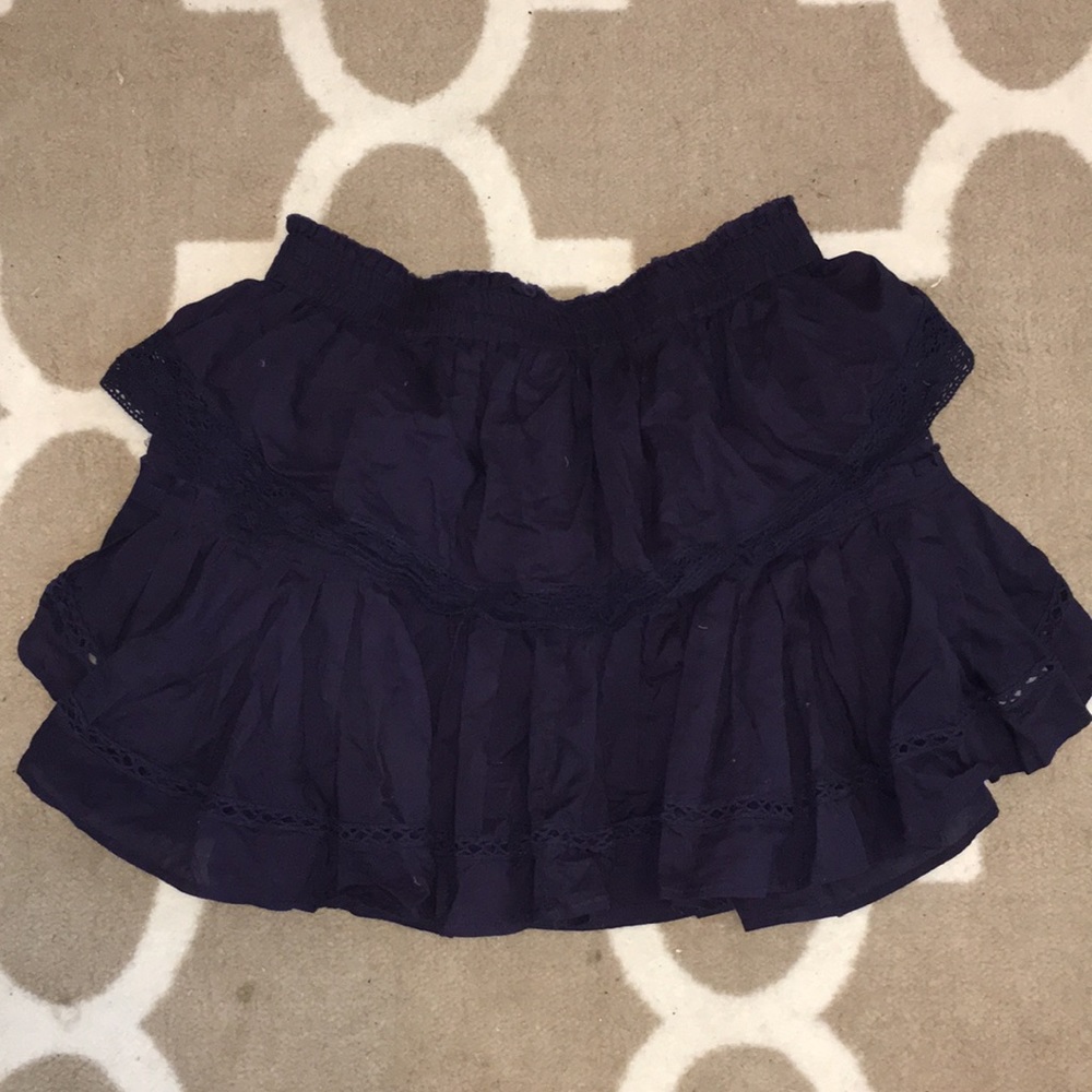 LoveShackFancy navy tiered mini skirt 2